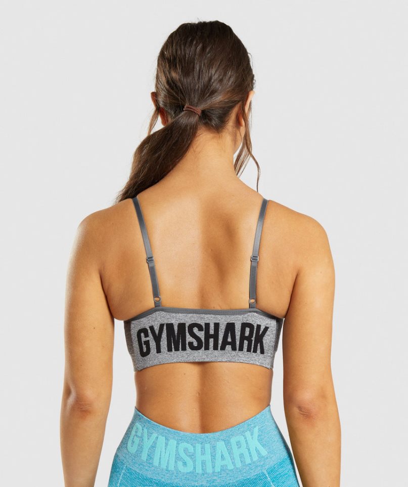 Women's Gymshark Flex Strappy Sports Bra Grey | CA 6N371D